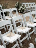 Verhuur - Klapstoel Wedding chair wit, Hobby en Vrije tijd, Ophalen of Verzenden, Zo goed als nieuw