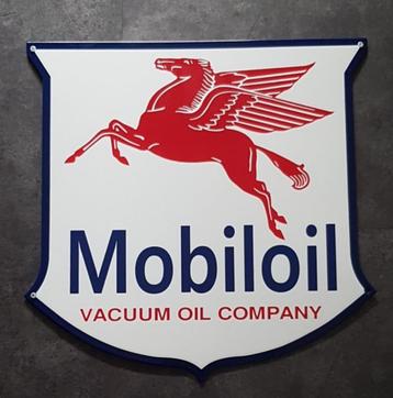 Mobiloil mooiw emaillen reclame bord olie benzine banden etc beschikbaar voor biedingen