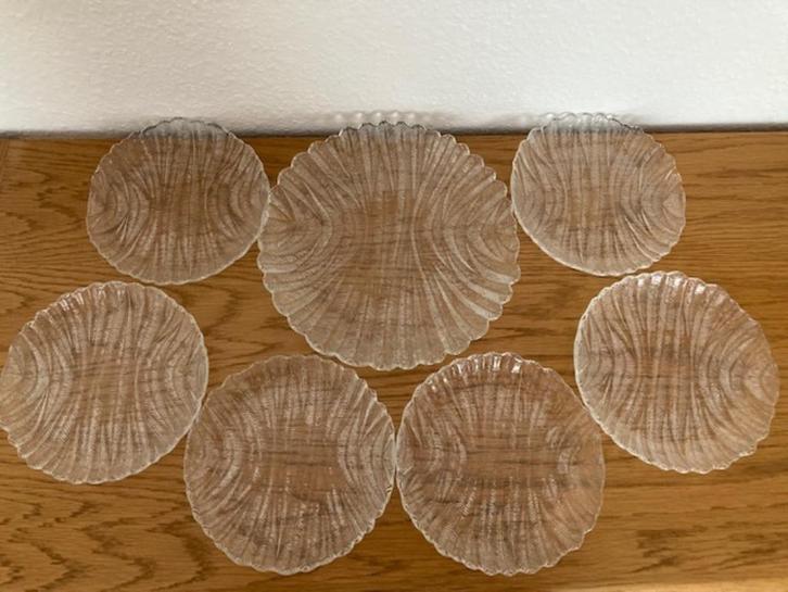 Servies voor salade en/of dessert (6 personen), Huis en Inrichting, Keuken | Servies, Zo goed als nieuw, Bord(en), Glas, Ophalen of Verzenden