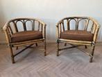 Chaises vintage en rotin, Maison & Meubles, Moins de 75 cm, Osier ou Rotin, Vintage tropisch bohemian, Enlèvement