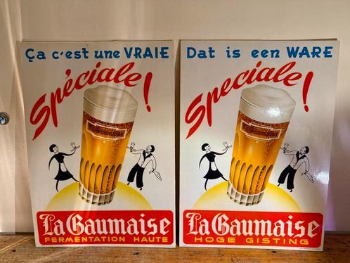 2 Cartons Publicitaire Bière La Gaumaise FR & NL  48x34cm, Verzamelen, Merken en Reclamevoorwerpen, Gebruikt, Ophalen of Verzenden
