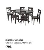 tafel en stoelen, Huis en Inrichting, 100 tot 150 cm, Zo goed als nieuw, Ophalen, Vijf personen of meer