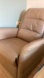 Relax zetel (leder) Beige, Huis en Inrichting, Ophalen, Gebruikt, Eenpersoons, Minder dan 75 cm