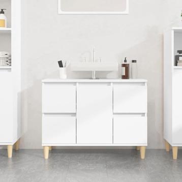 vidaXL Wastafelkast 80x33x60 cm bewerkt hout wit - 40% Korti beschikbaar voor biedingen