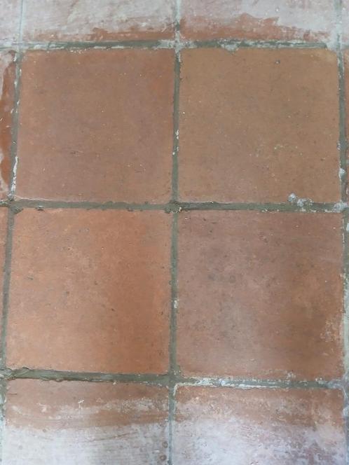 Pavés en terre cuite rouge 25x25, Doe-het-zelf en Bouw, Tegels, Gebruikt, Vloertegels, Overige materialen, 20 tot 40 cm, 20 tot 40 cm