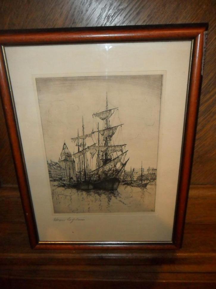 Ets van Henri Logelain (Elsene, 1889 - 1968), Antiek en Kunst, Kunst | Etsen en Gravures, Ophalen of Verzenden