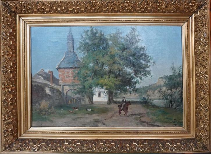 Toile de Auguste Dandoy 1890, Antiek en Kunst, Kunst | Schilderijen | Klassiek, Ophalen of Verzenden