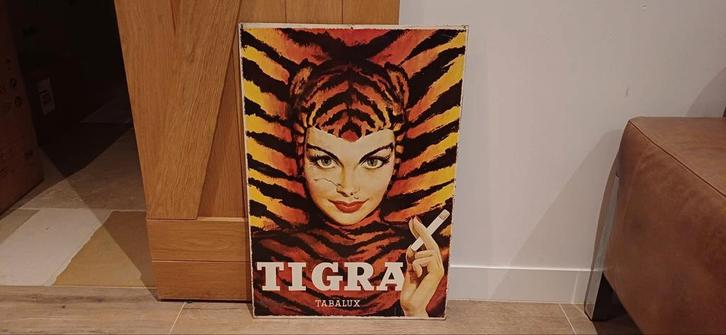 Tigra reclamebord, Verzamelen, Merken en Reclamevoorwerpen, Zo goed als nieuw, Reclamebord, Ophalen of Verzenden
