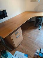 Bureau Galant, inclusief ladeblok en bureaulamp, Ophalen, In hoogte verstelbaar, Zo goed als nieuw, Bureau