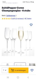 12 champagne glazen SP en 8+6 grote wijnglazen sp, Comme neuf, Enlèvement ou Envoi