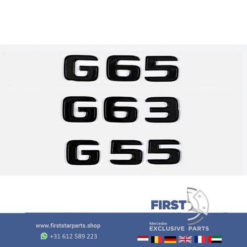 G63 G55 G65 LETTERS LOGO ZWART EMBLEEM Mercedes G63 Klasse 2, Auto-onderdelen, Carrosserie, Mercedes-Benz, Achter, Gebruikt, Ophalen of Verzenden
