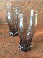 Coca Cola glazen 2 stuks grijs 6,7 cm x 15,5 cm, Ophalen, Zo goed als nieuw, Frisdrankglas