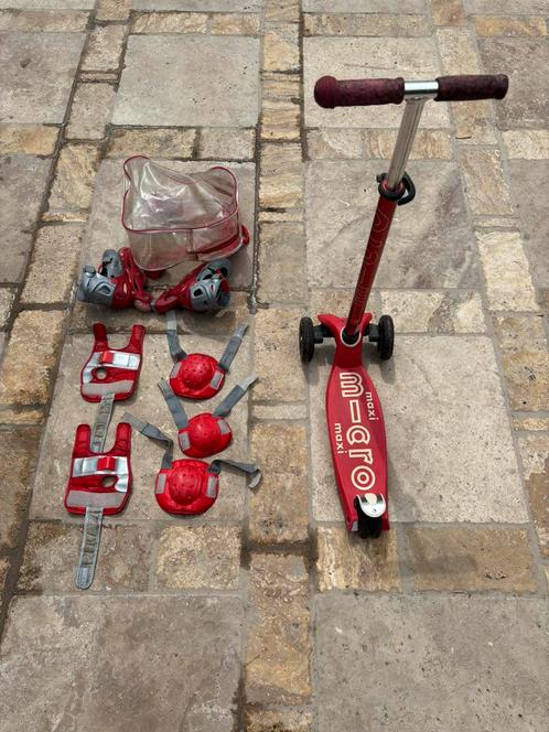 Pakket: een scooter + roluitrusting, Fietsen en Brommers, Steps, Gebruikt, Gewone step, Ophalen