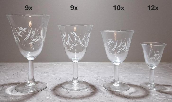 40 vintage kristallen glazen, Antiquités & Art, Antiquités | Verre & Cristal, Enlèvement