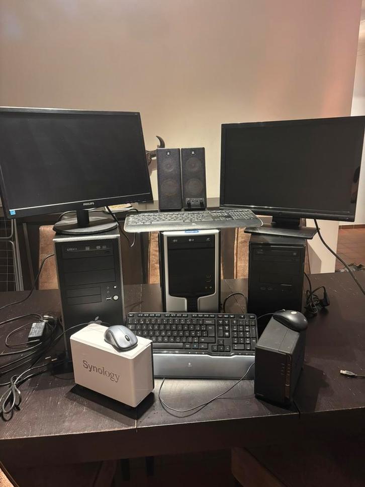 Lot pc tout ecran souris clavier haut parleur, Computers en Software, Apple Desktops, Gebruikt, Ophalen