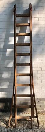 Houten Ladder 240 - 400 cm, Ophalen, Gebruikt, Ladder, Opvouwbaar of Inschuifbaar