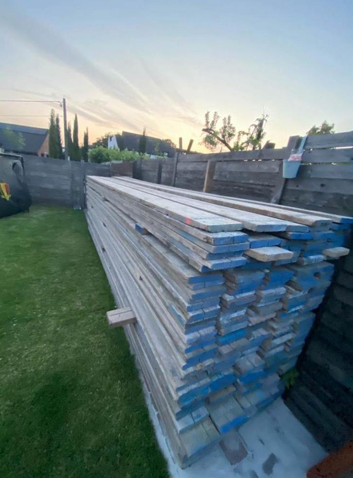 Gebruikte Steigerplanken, steigerhout –Topkwaliteit 3euro), Doe-het-zelf en Bouw, Hout en Planken, Zo goed als nieuw, Ophalen