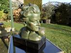 Art Deco terracotta buste van J. Dommisse, Ophalen of Verzenden