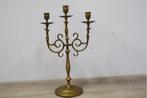 Vintage 3-Armige Messing Kandelaar, Antiek en Kunst, Antiek | Kandelaars