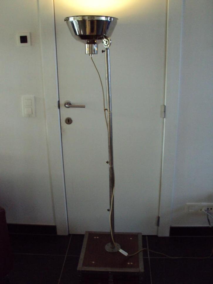 Staande lamp, Huis en Inrichting, Lampen | Vloerlampen, Gebruikt, 150 tot 200 cm, Glas, Hout, Metaal, Ophalen