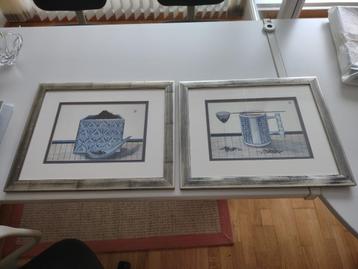 2 Japanse schilderijen (zie foto’s & omschrijving) beschikbaar voor biedingen