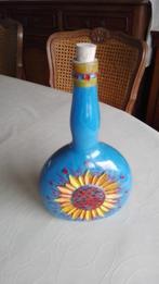 decoratieve fles vaas zonnebloem, Ophalen of Verzenden, Zo goed als nieuw, Glas