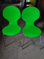 Lot de 2 chaises verte, Maison & Meubles, Chaises, Enlèvement, Utilisé, Autres couleurs, Deux
