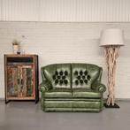 Haeck 2-Zits Timeless Chesterfield Bank – Antiek Groen, Leer, Ophalen