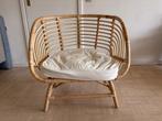Rotan Stoel: Ikea BUSKBO Fauteuil, rotan/Djupvik wit, Ophalen, Wit, Boho, Zo goed als nieuw
