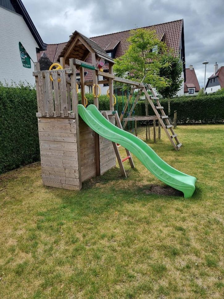 jungle gym speeltoestel, Kinderen en Baby's, Speelgoed | Buiten | Speeltoestellen, Zo goed als nieuw, Glijbaan, Klimnet, Klimtouw