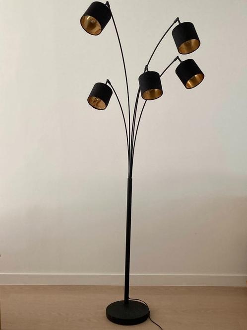 Zwart/Gouden Vloerlamp, Maison & Meubles, Lampes | Lampadaires, Utilisé, 150 à 200 cm, Synthétique, Métal, Tissus, Enlèvement