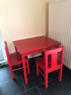 Rood speeltafeltje Ikea met twee stoelen, Ophalen, Zo goed als nieuw, Stoel(en)