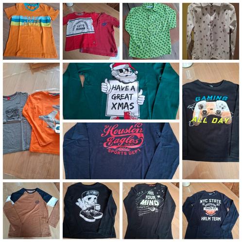 Jongenstshirts korte en lange mouw maten 116 tem 140, Kinderen en Baby's, Kinderkleding | Kinder-kledingpakketten, Maat 128, Ophalen