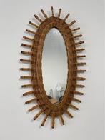 Midcentury ovale 'sunburst' spiegel, Ophalen, Minder dan 50 cm, Zo goed als nieuw, Minder dan 100 cm
