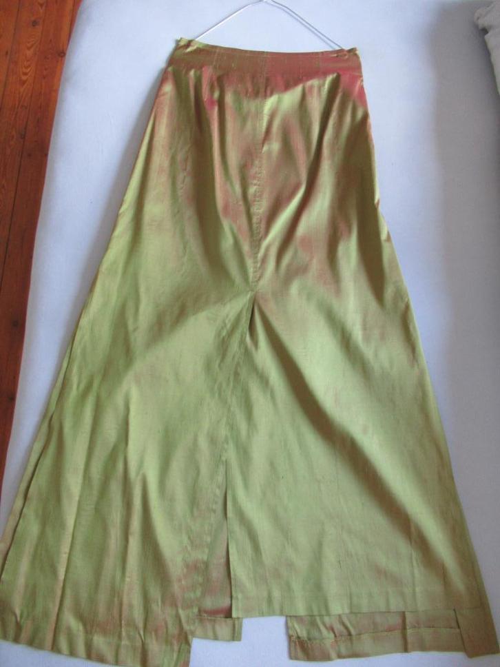 KENZO zijden maxirok, Kleding | Dames, Rokken, Gedragen, Maat 38/40 (M), Groen, Onder de knie, Ophalen of Verzenden