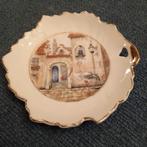 Vintage geboorte bordje. Doopsuiker. Ooievaar in de stad., Enlèvement ou Envoi