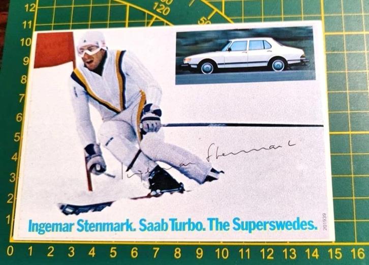 Sticker Saab 900 Turbo Ingemar Stenmark Alpine ski, Verzamelen, Stickers, Ophalen of Verzenden