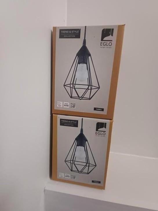 Nieuwe EGLO Tarbes Hanglampen - Industrieel Zwart (2 stuks), Enlèvement, Neuf, Moins de 50 watts, Lampe