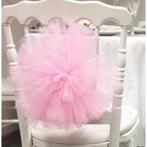 Lot 3 pompon de tulle rose bonbon déco girly 30 cm, Nieuw, Ophalen