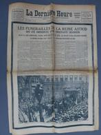 oude krant La Dernière Heure 4 septembre 1935 begrafenis kon, Verzamelen, Tijdschrift of Boek, Gebruikt, Ophalen of Verzenden