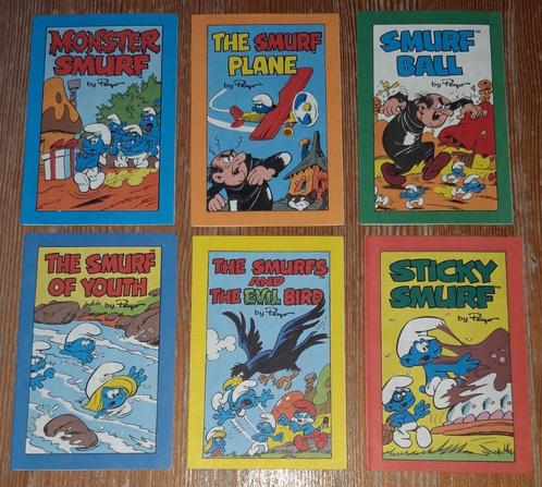 Les Schtroumpfs 6 mini BD 1982 Marvel USA Peyo, Boeken, Stripverhalen, Zo goed als nieuw, Complete serie of reeks, Ophalen of Verzenden