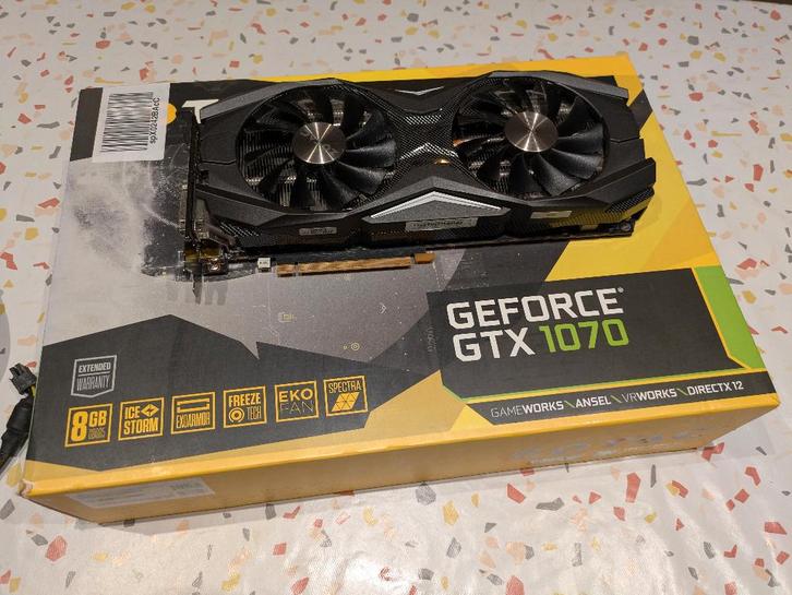 Zotac GeForce GTX 1070 AMP Edition 8GB, Computers en Software, Videokaarten, Gebruikt, Nvidia, PCI, GDDR5, HDMI, DisplayPort, Ophalen of Verzenden