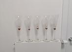 5 hoge champagne glazen met hartje, Ophalen, Zo goed als nieuw, Glas, Glas of Glazen
