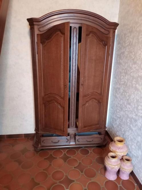 HALKAST  van  donkere  eik+2schuiven, Huis en Inrichting, Kasten | Kleerkasten, Zo goed als nieuw, Ophalen