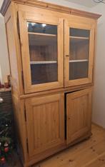 Houten vitrinekast 140x220x50 cm, Huis en Inrichting, Kasten | Vitrinekasten, Ophalen, 100 tot 150 cm, 200 cm of meer, Overige houtsoorten