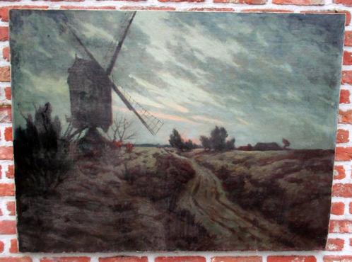 Jules Verstreken ( 1882 - 1961  ) Heidelandschap met molen, Antiek en Kunst, Kunst | Schilderijen | Klassiek, Ophalen