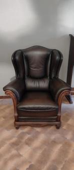 Lederen salon,bruin., Huis en Inrichting, Ophalen