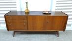 Magnifique buffet bas vintage du milieu du siècle, 25 à 50 cm, Avec tablette(s), Midcentury vintage retro deens, 150 à 200 cm