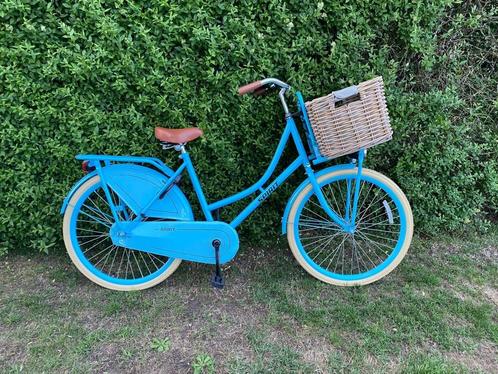 lichtblauwe Hollandse fiets, Fietsen en Brommers, Fietsen | Dames | Damesfietsen, Zo goed als nieuw, Overige merken, (Extra) lage instap