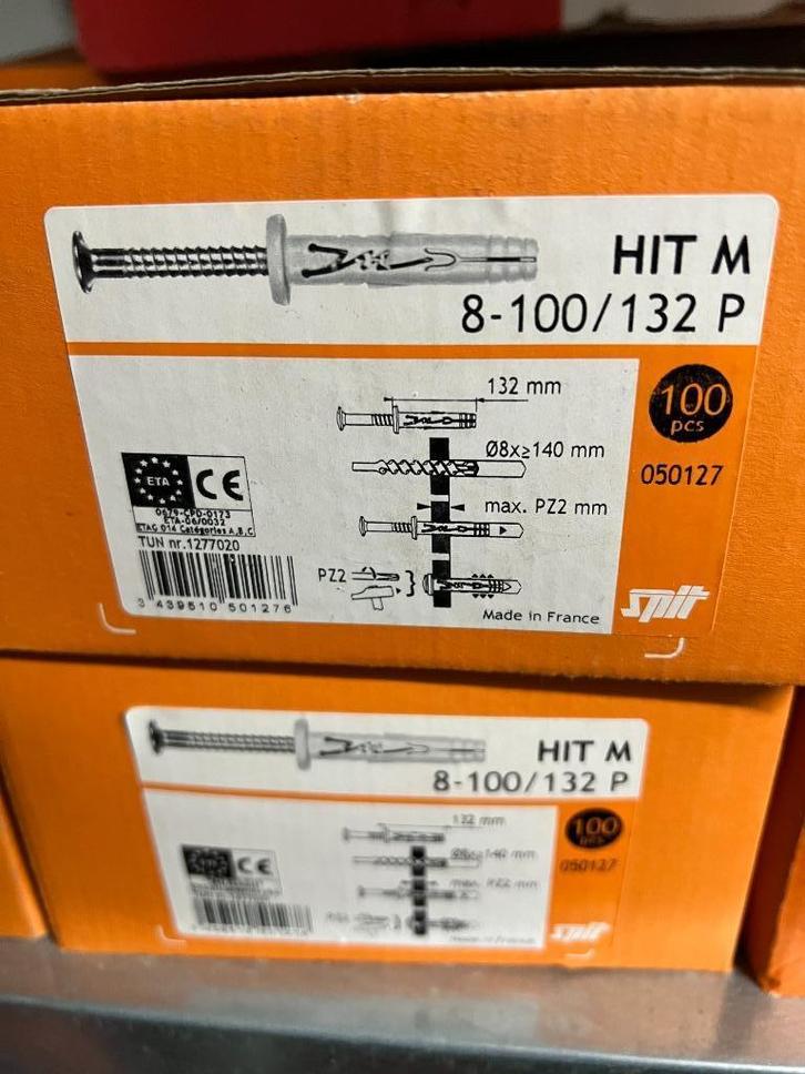 slagplug Spit 8-100/132P, Doe-het-zelf en Bouw, IJzerwaren en Bevestigingsmiddelen, Nieuw, Overige typen, 100 tot 250 mm, Ophalen of Verzenden